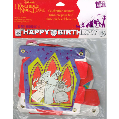 Hunchback of Notre Dame Vintage 1996 Happy Birthday Banner (1ct)